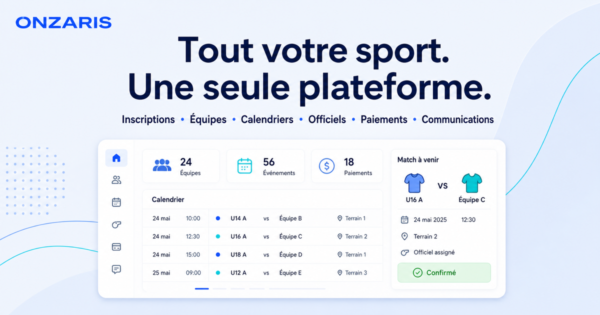 Onzaris sports operations dashboard preview
